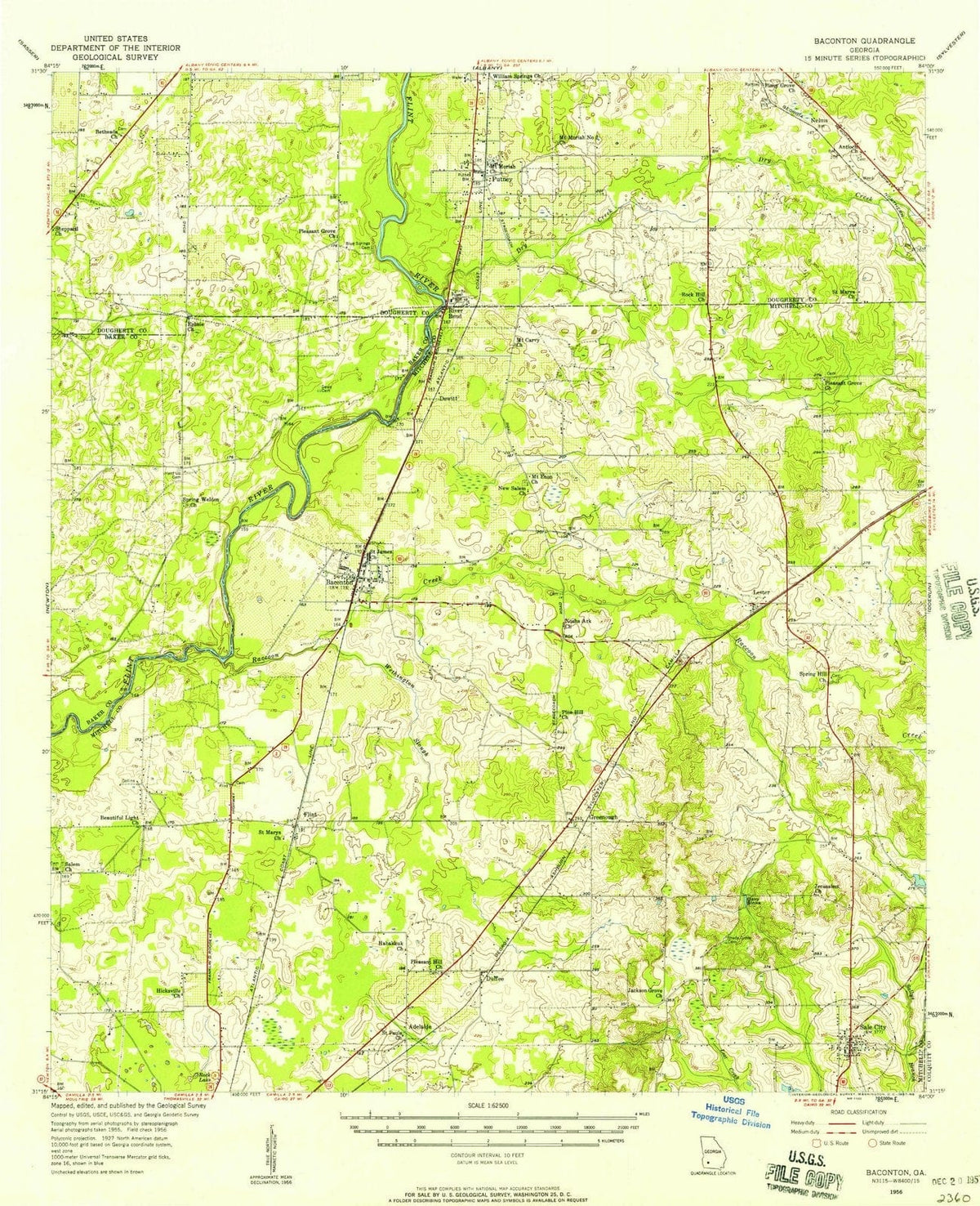 1956 Baconton, GA - Georgia - USGS Topographic Map