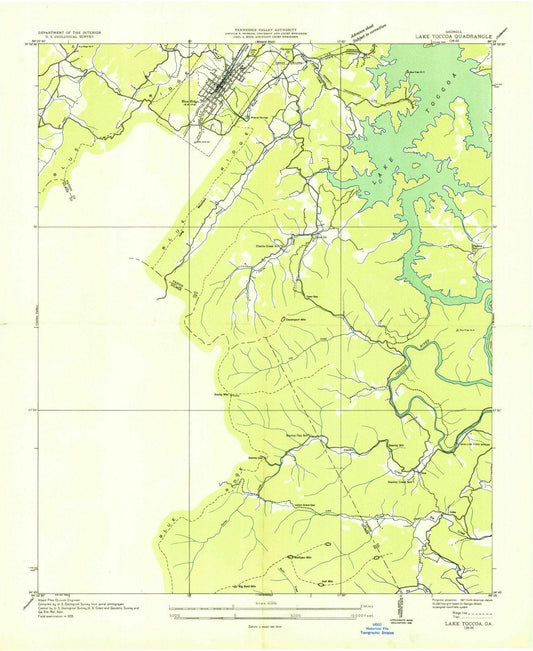 1935 Lake Toccoa, GA - Georgia - USGS Topographic Map