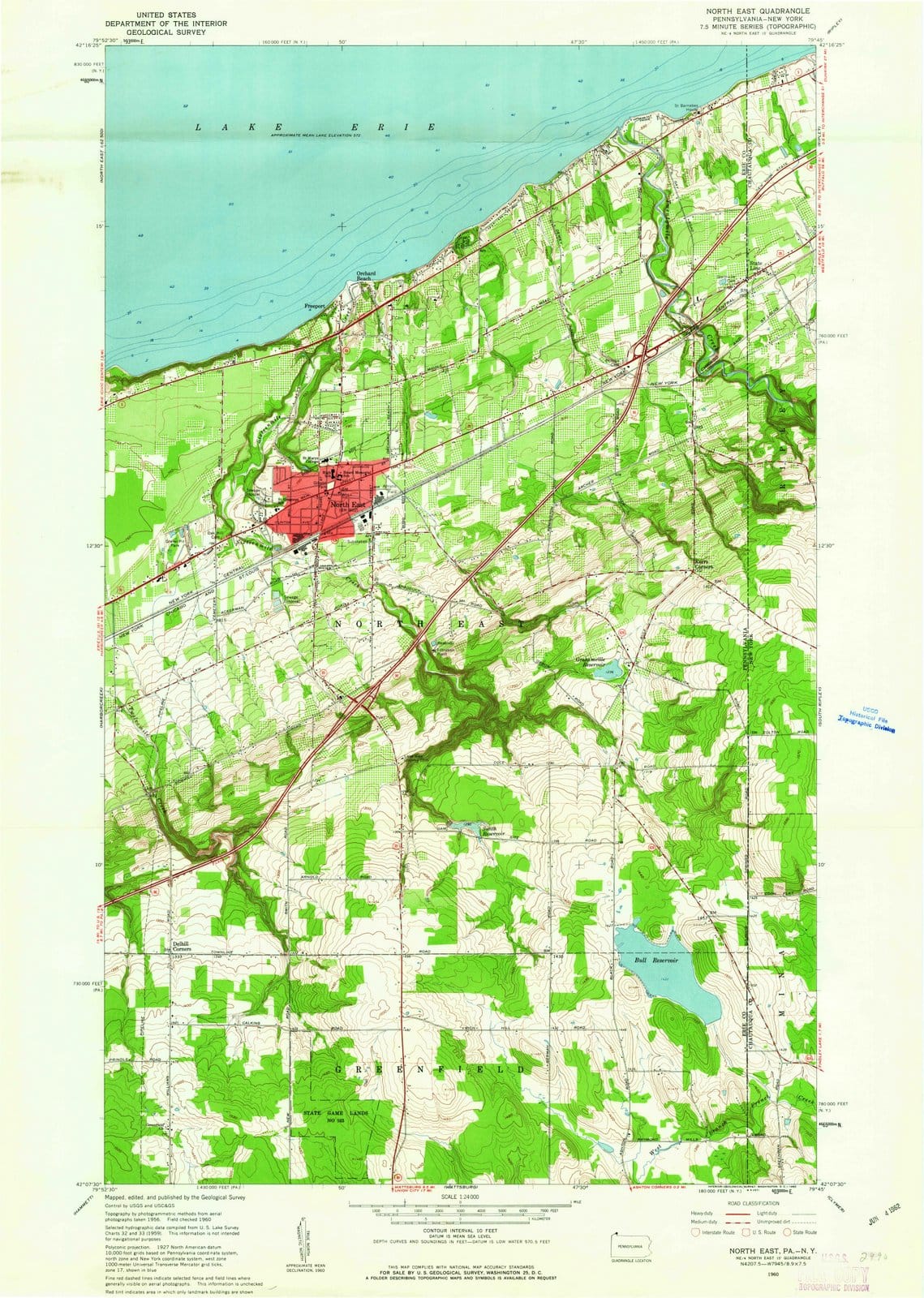 1960 North East, PA - Pennsylvania - USGS Topographic Map