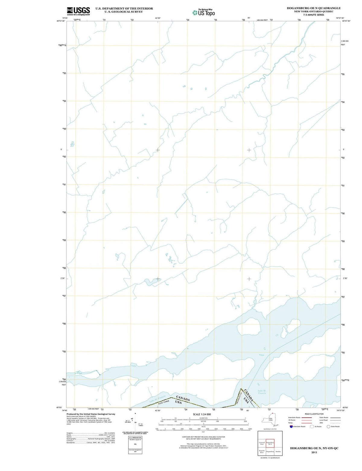 2013 Hogansburg, NY - New York - USGS Topographic Map