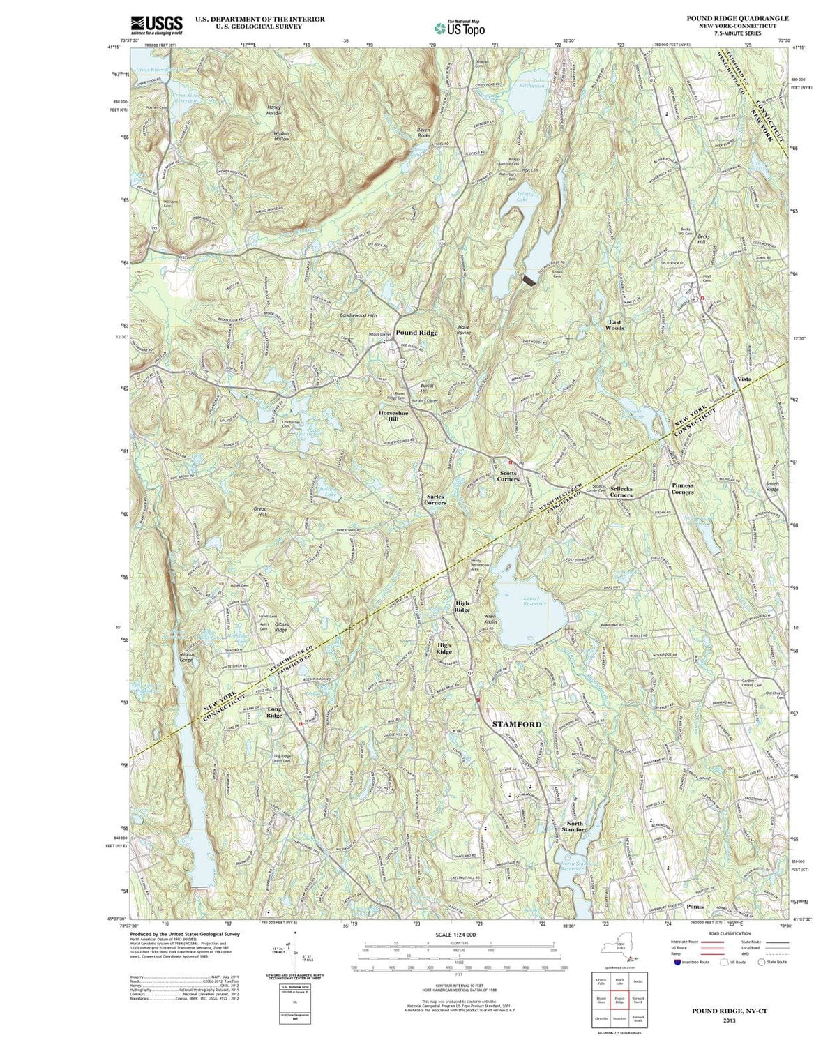 2013 Pound Ridge, NY - New York - USGS Topographic Map