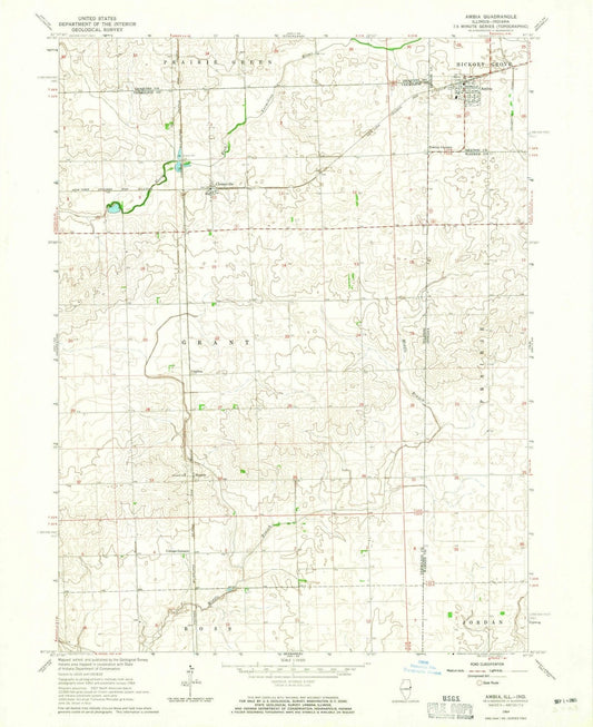 1964 Ambia, in - Indiana - USGS Topographic Map