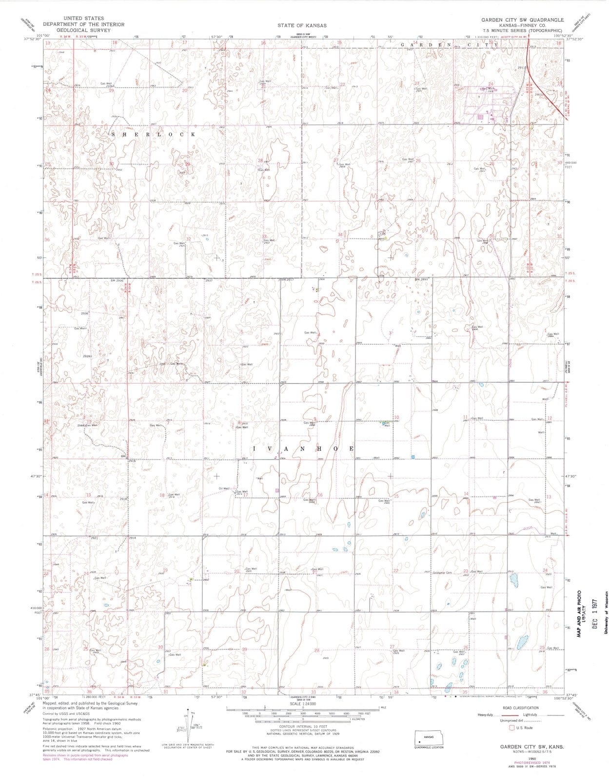 1960 Garden City, KS - Kansas - USGS Topographic Map