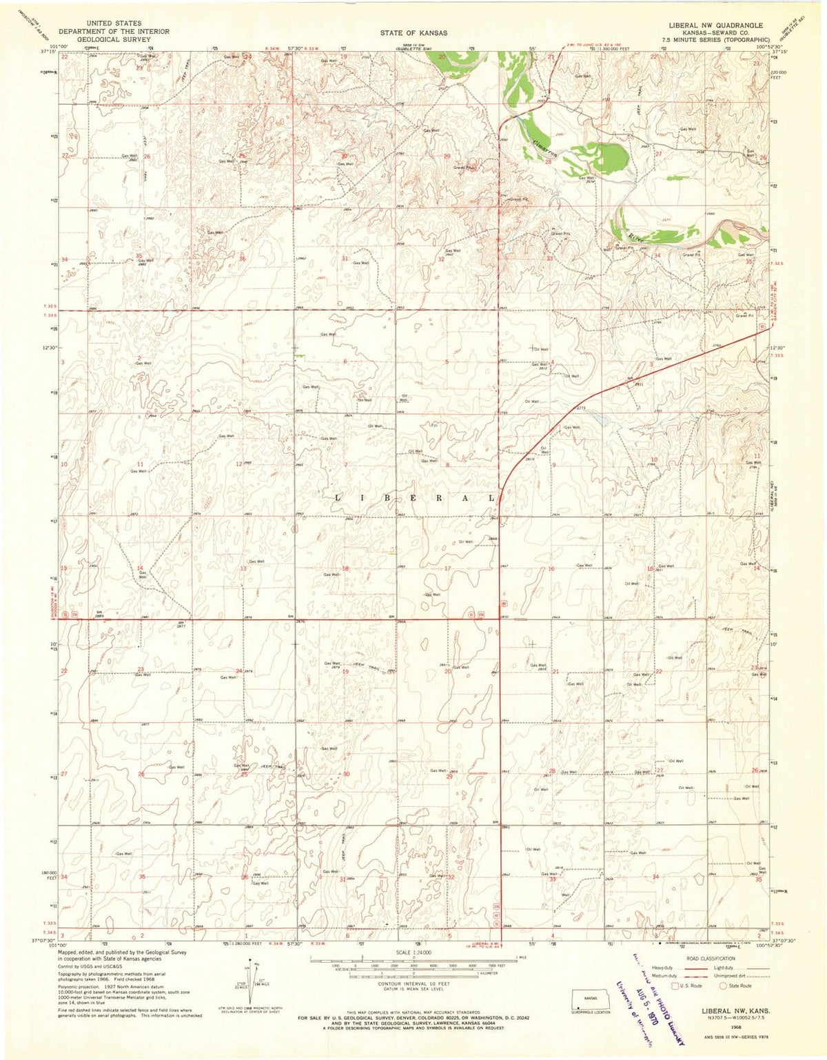 1968 Liberal, KS - Kansas - USGS Topographic Map v2