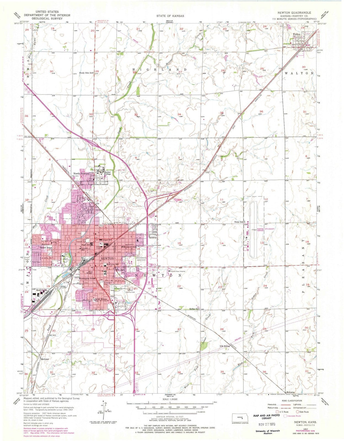 1957 Newton, KS - Kansas - USGS Topographic Map