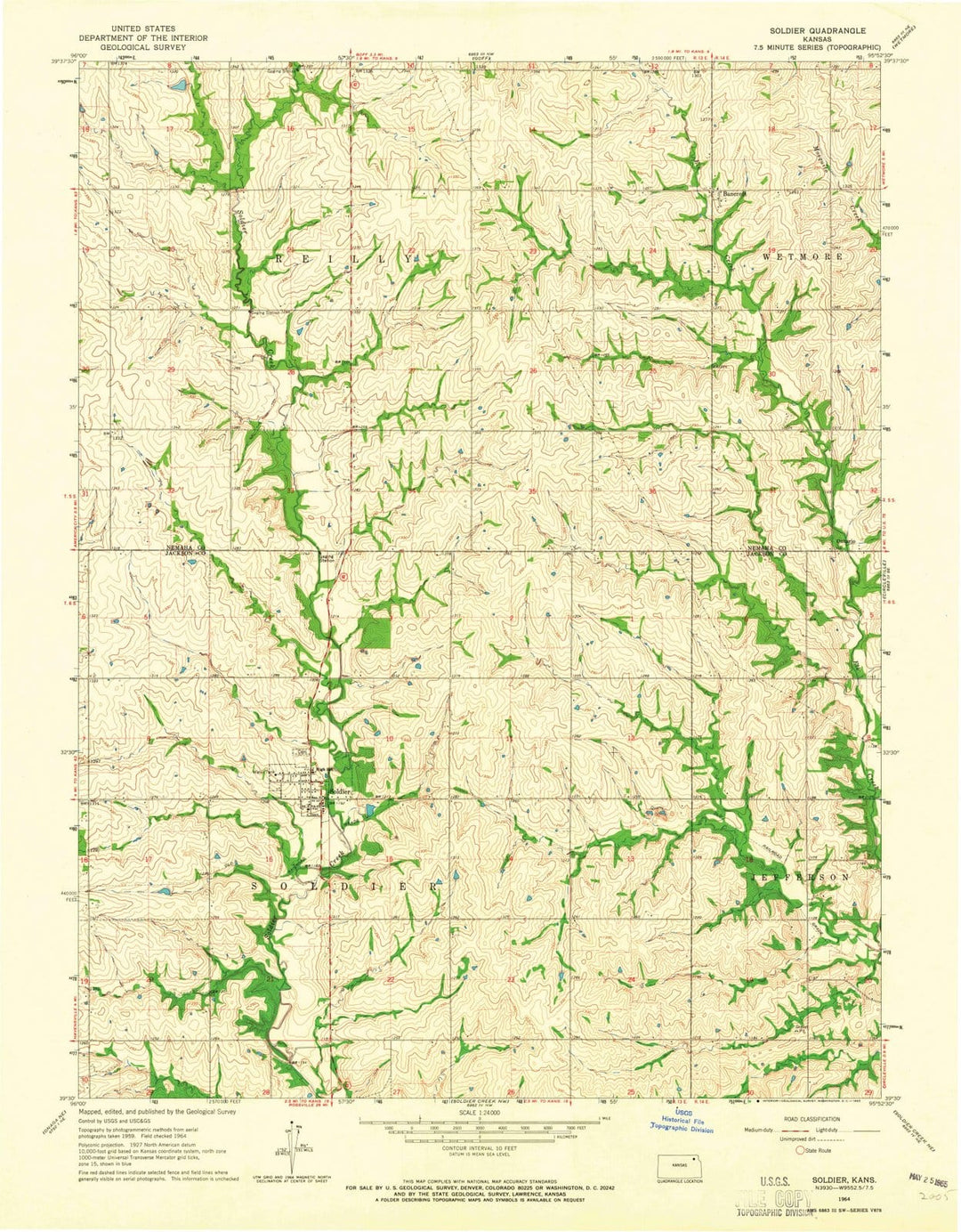1964 Soldier, KS - Kansas - USGS Topographic Map v2