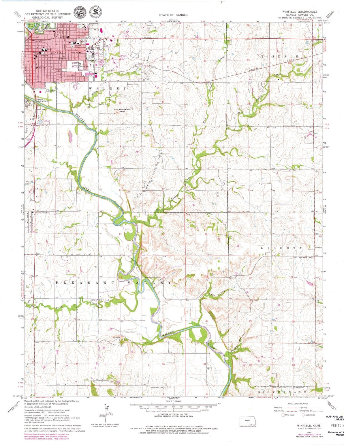 1965 Winfield, KS - Kansas - USGS Topographic Map