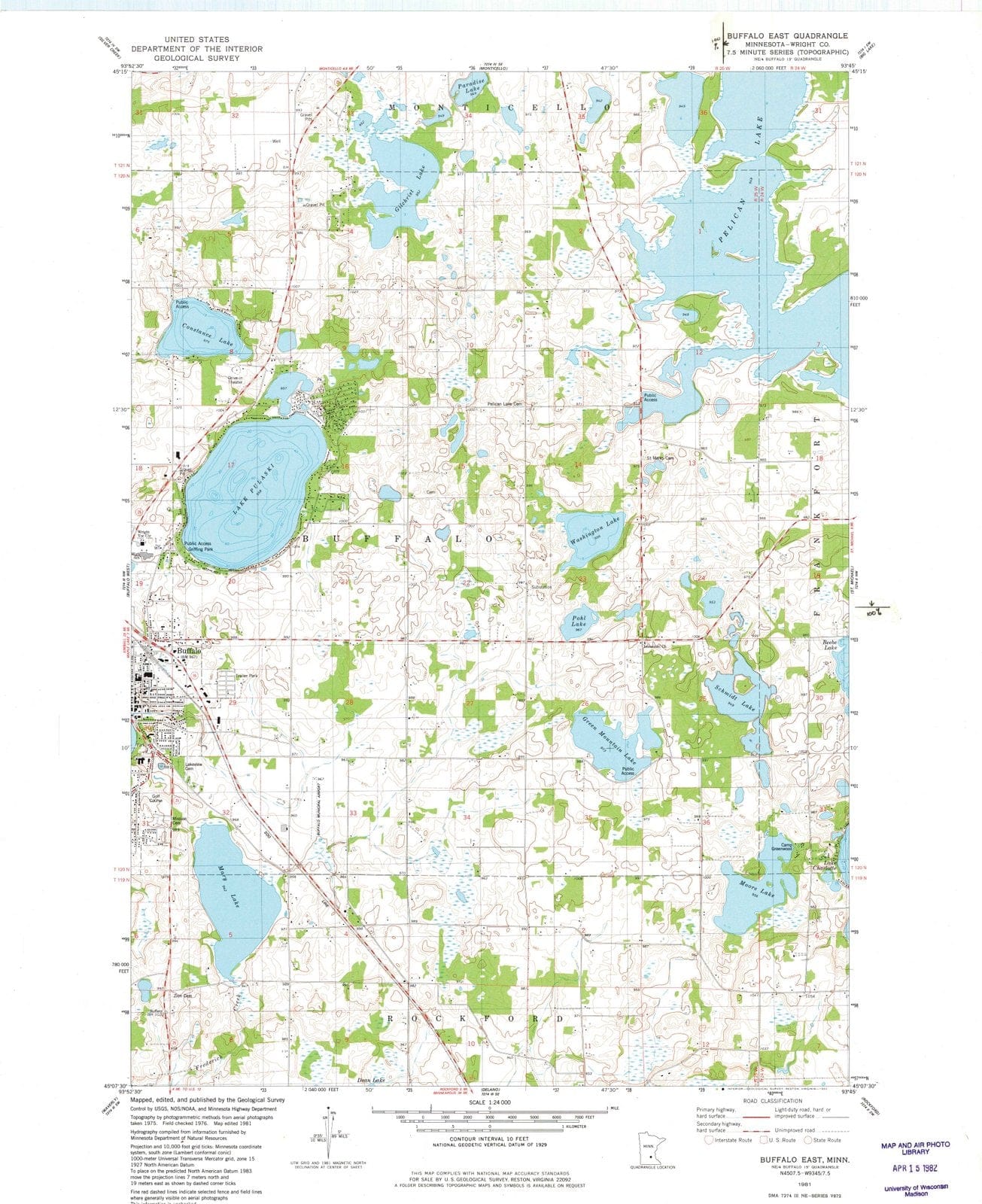 1981 Buffalo, MN - Minnesota - USGS Topographic Map