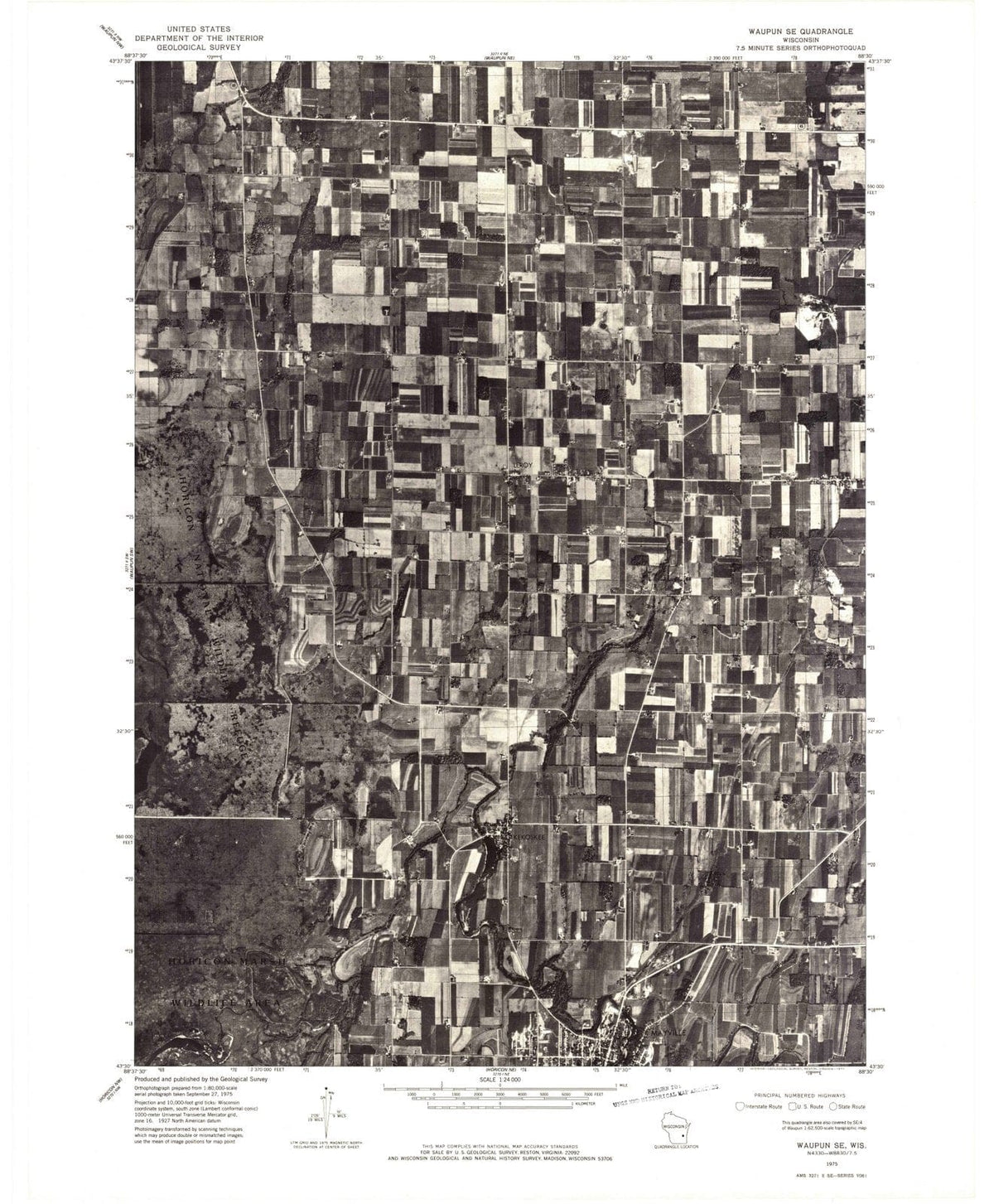 1975 Waupun, WI - Wisconsin - USGS Topographic Map v3