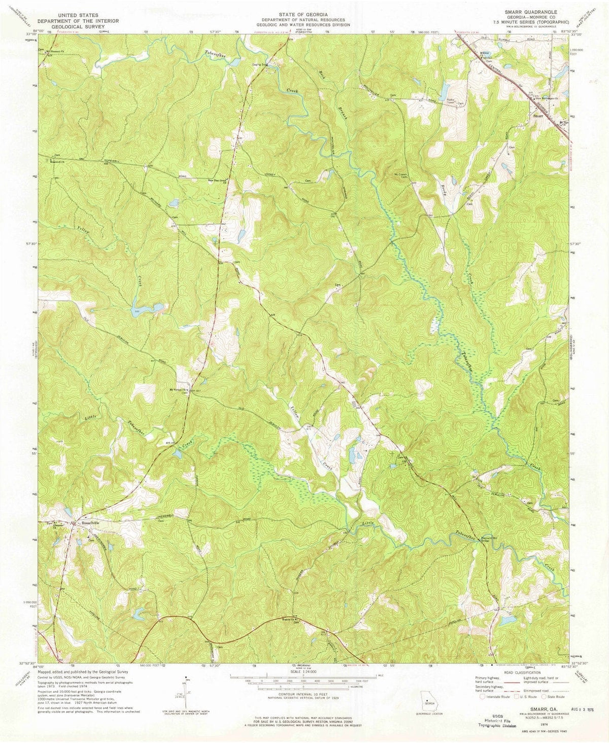 1974 Smarr, GA - Georgia - USGS Topographic Map