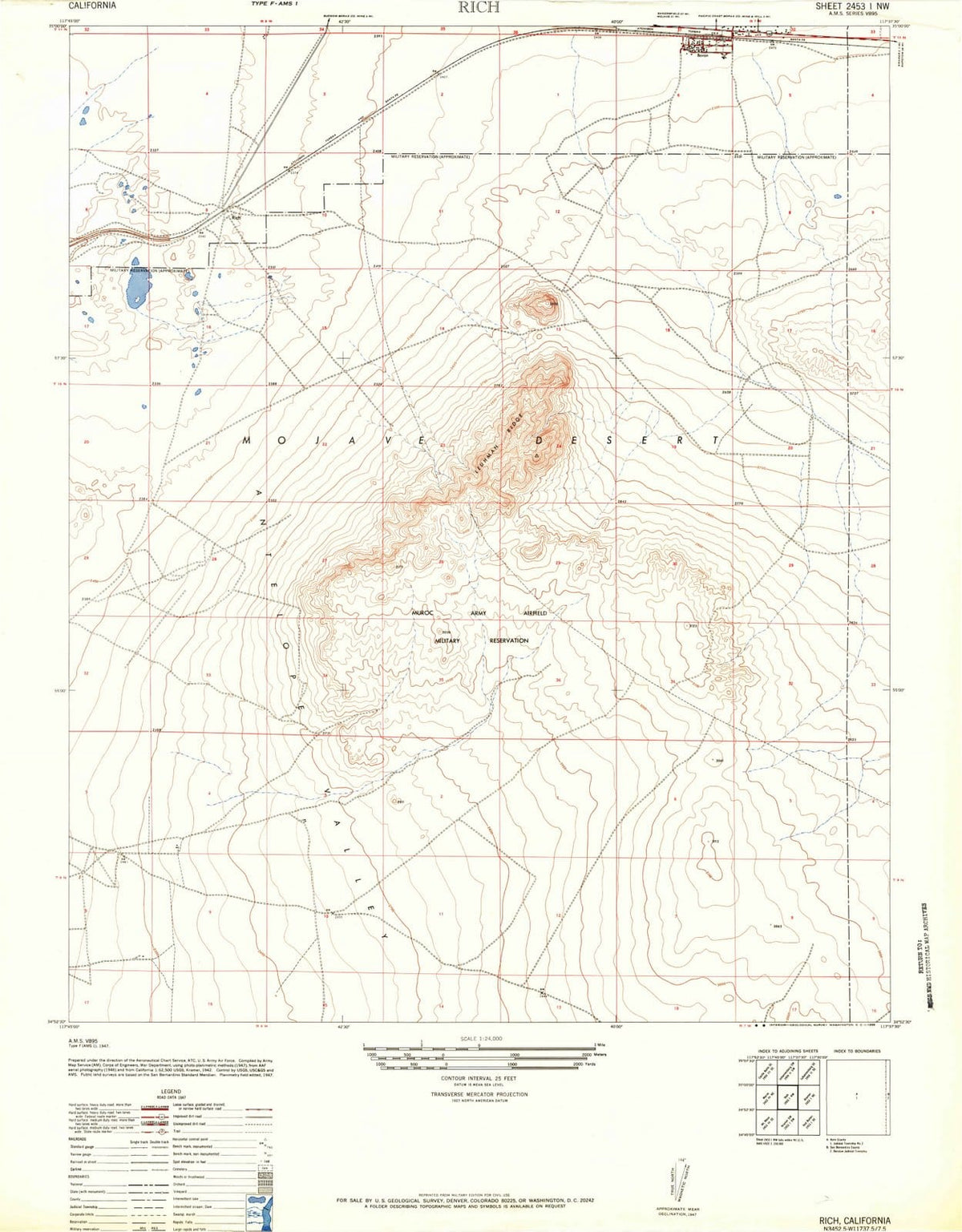 1947 Rich, CA - California - USGS Topographic Map