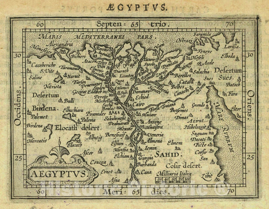 Historic Map : 1601 AEgyptus : Vintage Wall Art