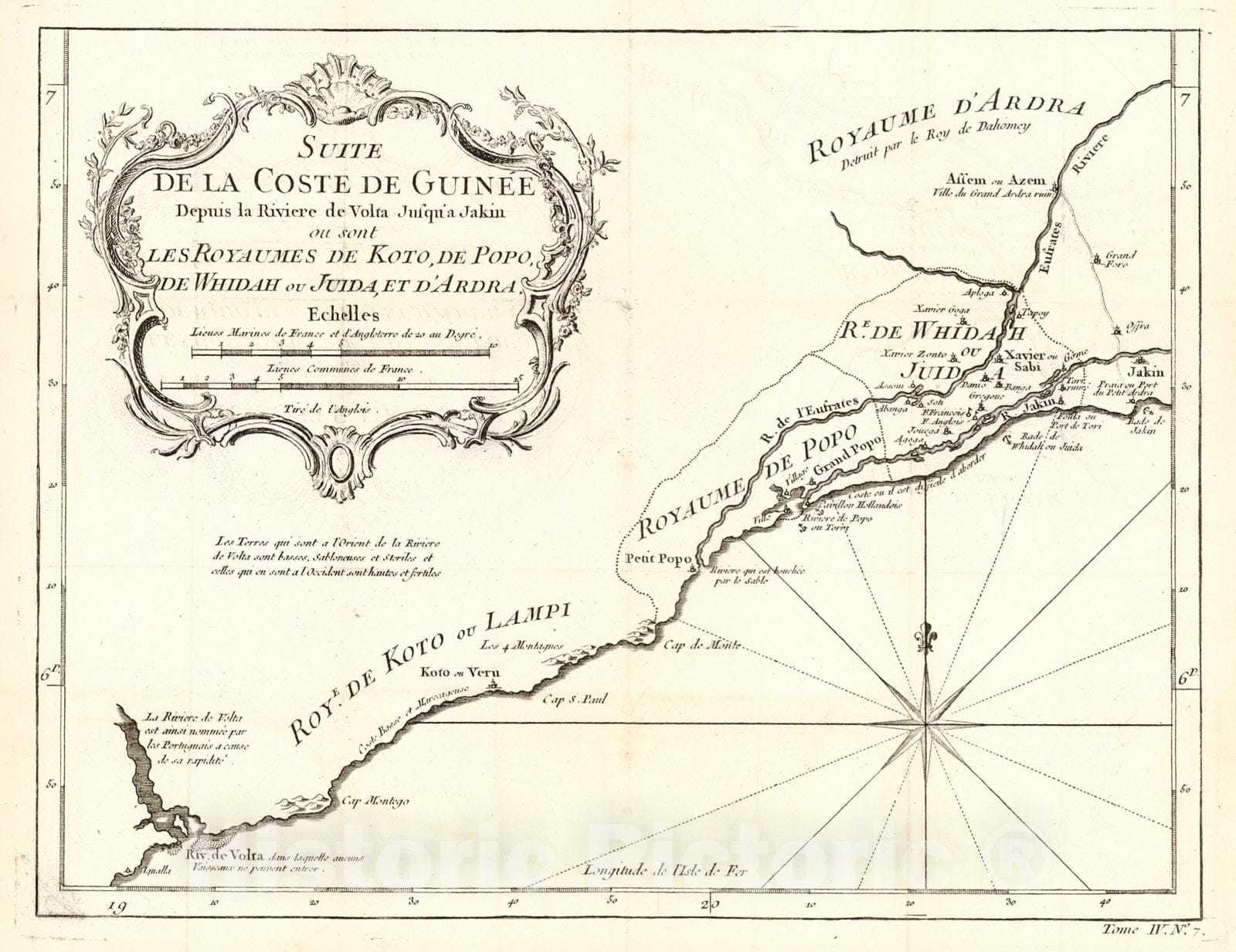 Historic Map : 1748 Suite De La Coste De Guin&eacute;e (Ghana-Togo) : Vintage Wall Art