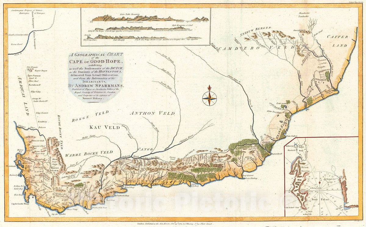 Historic Map : 1785 A Geographical Chart of the Cape of Good Hope : Vintage Wall Art