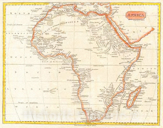 Historic Map : 1814 Africa : Vintage Wall Art