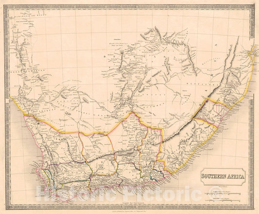 Historic Map : 1829 Southern Africa : Vintage Wall Art