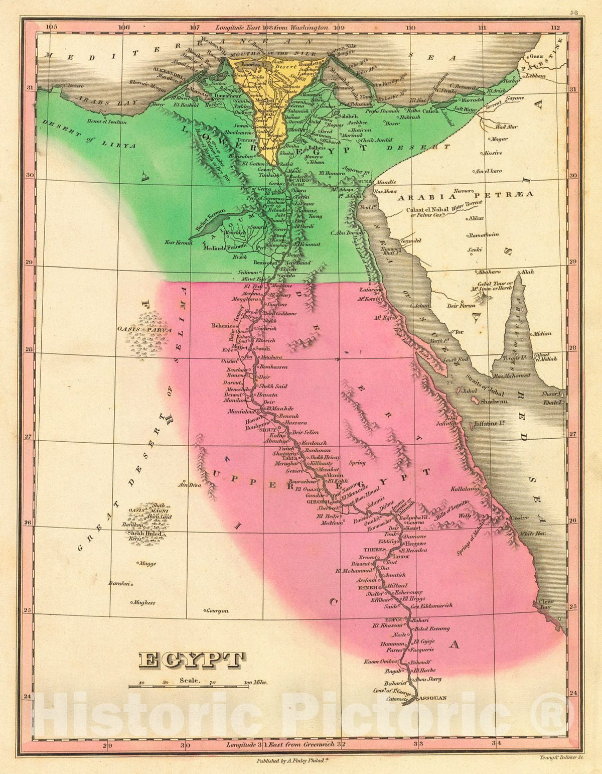 Historic Map : 1829 Egypt : Vintage Wall Art