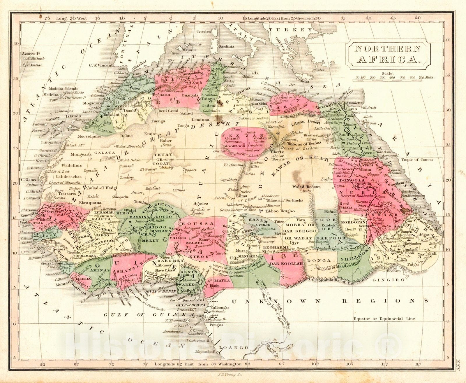 Historic Map : 1829 Northern Africa : Vintage Wall Art
