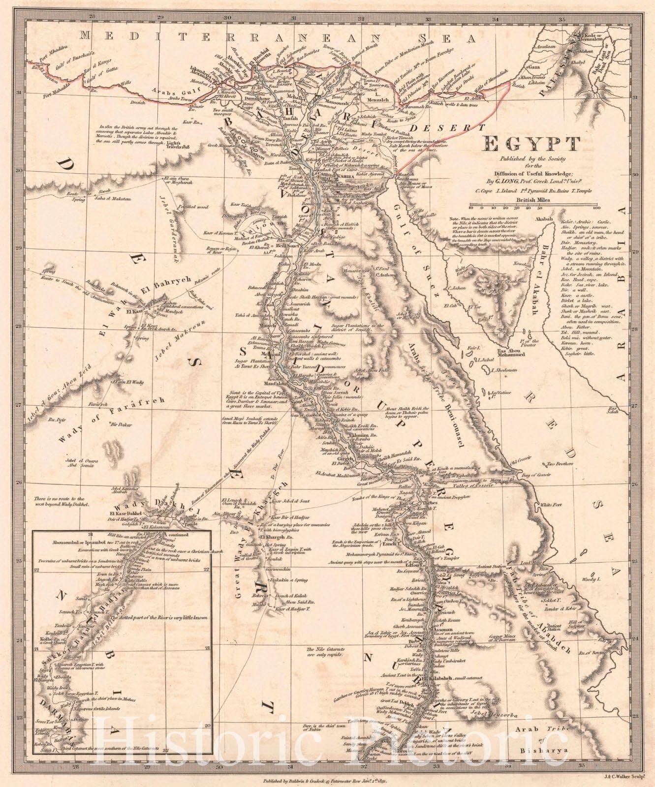 Historic Map :  Egypt : Vintage Wall Art