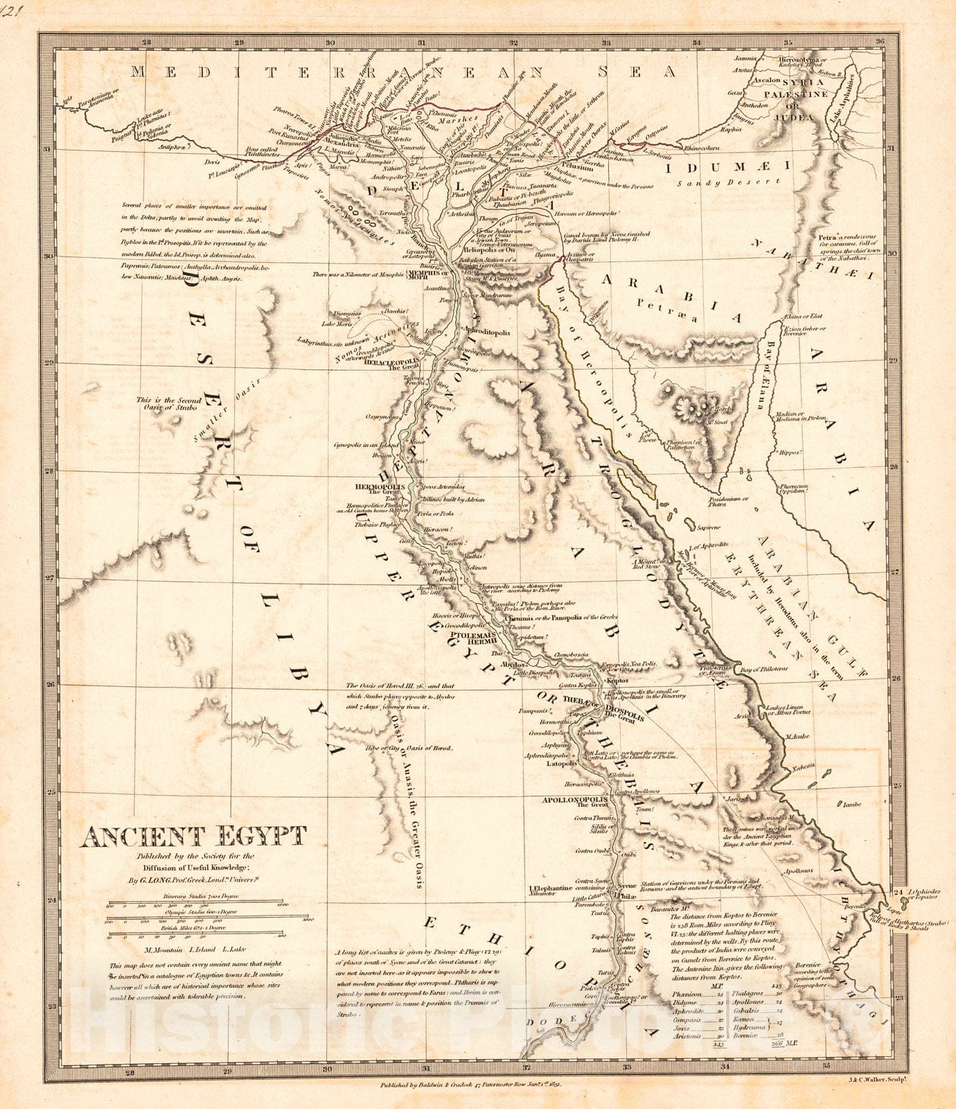Historic Map : 1831 Ancient Egypt : Vintage Wall Art