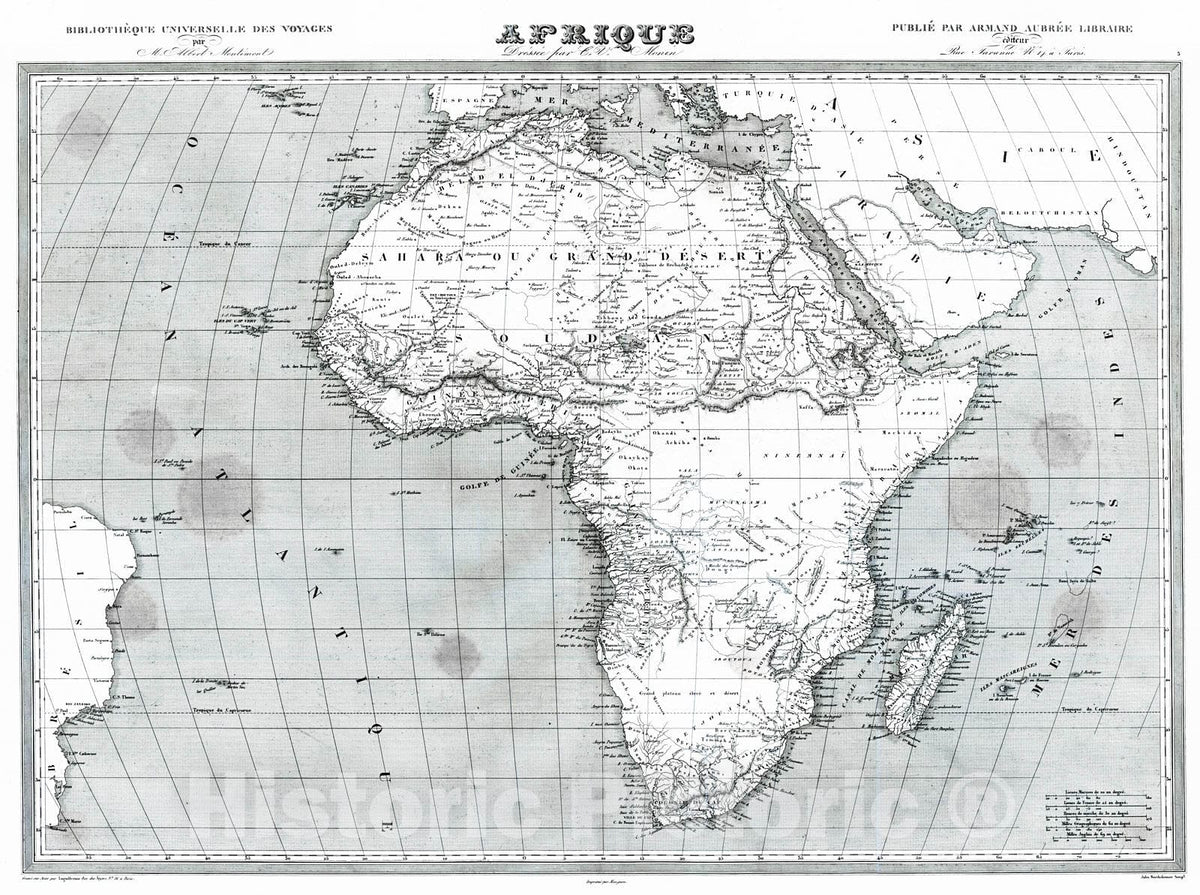 Historic Map : 1837 Afrique : Vintage Wall Art