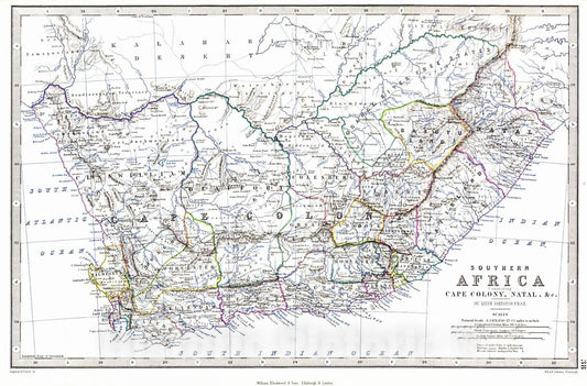 Historic Map : 1861 Southern Africa : Vintage Wall Art
