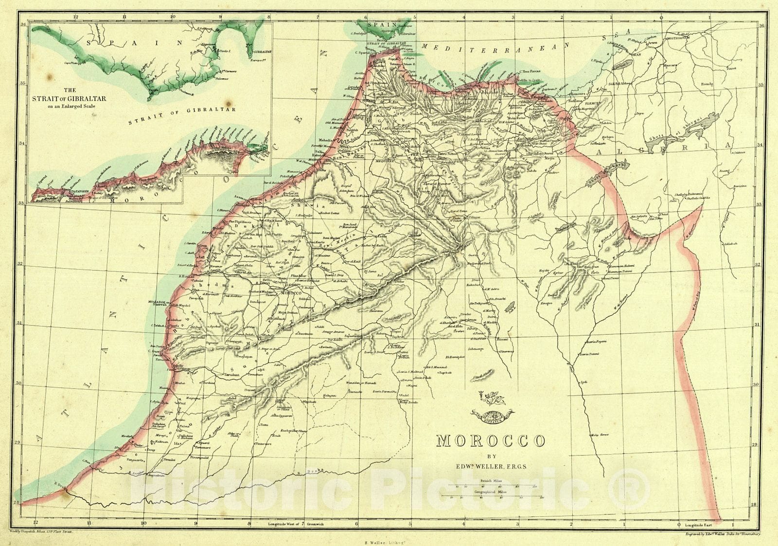 Historic Map : 1862 Morocco : Vintage Wall Art