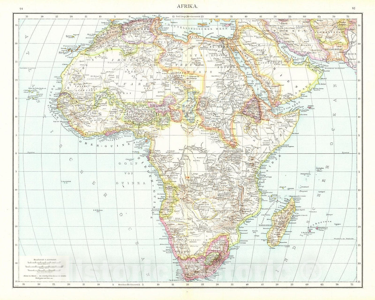 Historic Map : 1881 Afrika : Vintage Wall Art
