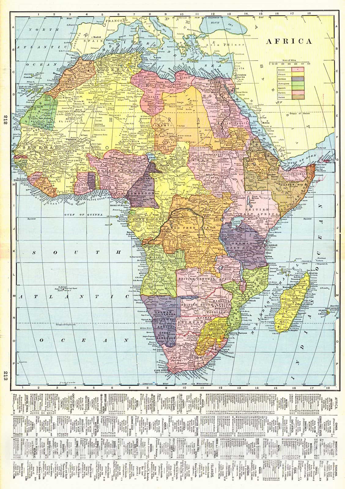 Historic Map : 1898 Africa : Vintage Wall Art