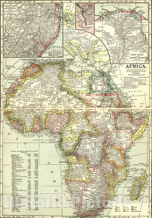 Historic Map : 1922 Africa : Vintage Wall Art