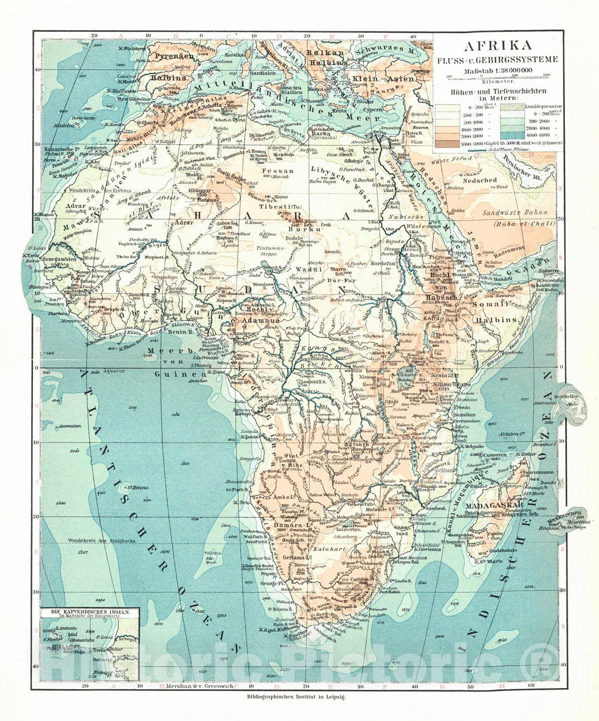 Historic Map : 1924 Afrika : Vintage Wall Art