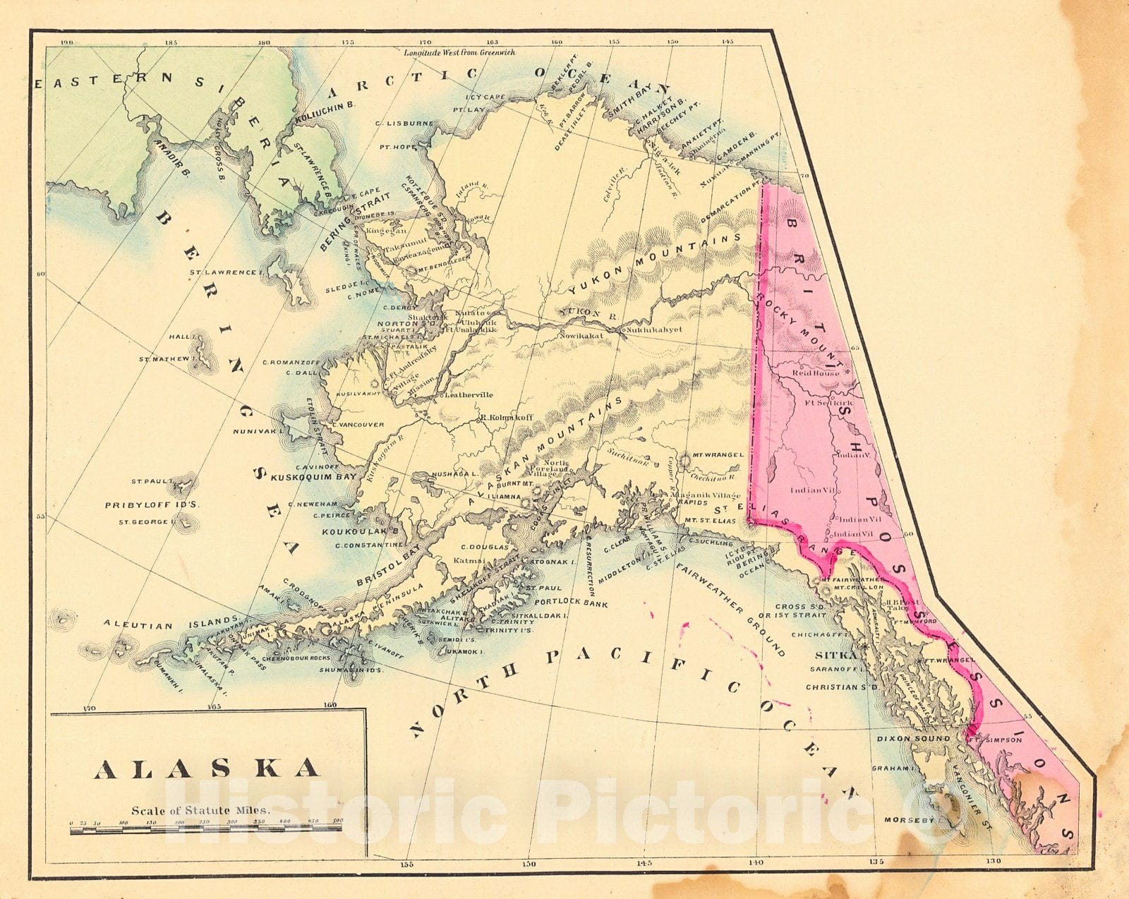 Historic Map : 1883 Alaska : Vintage Wall Art