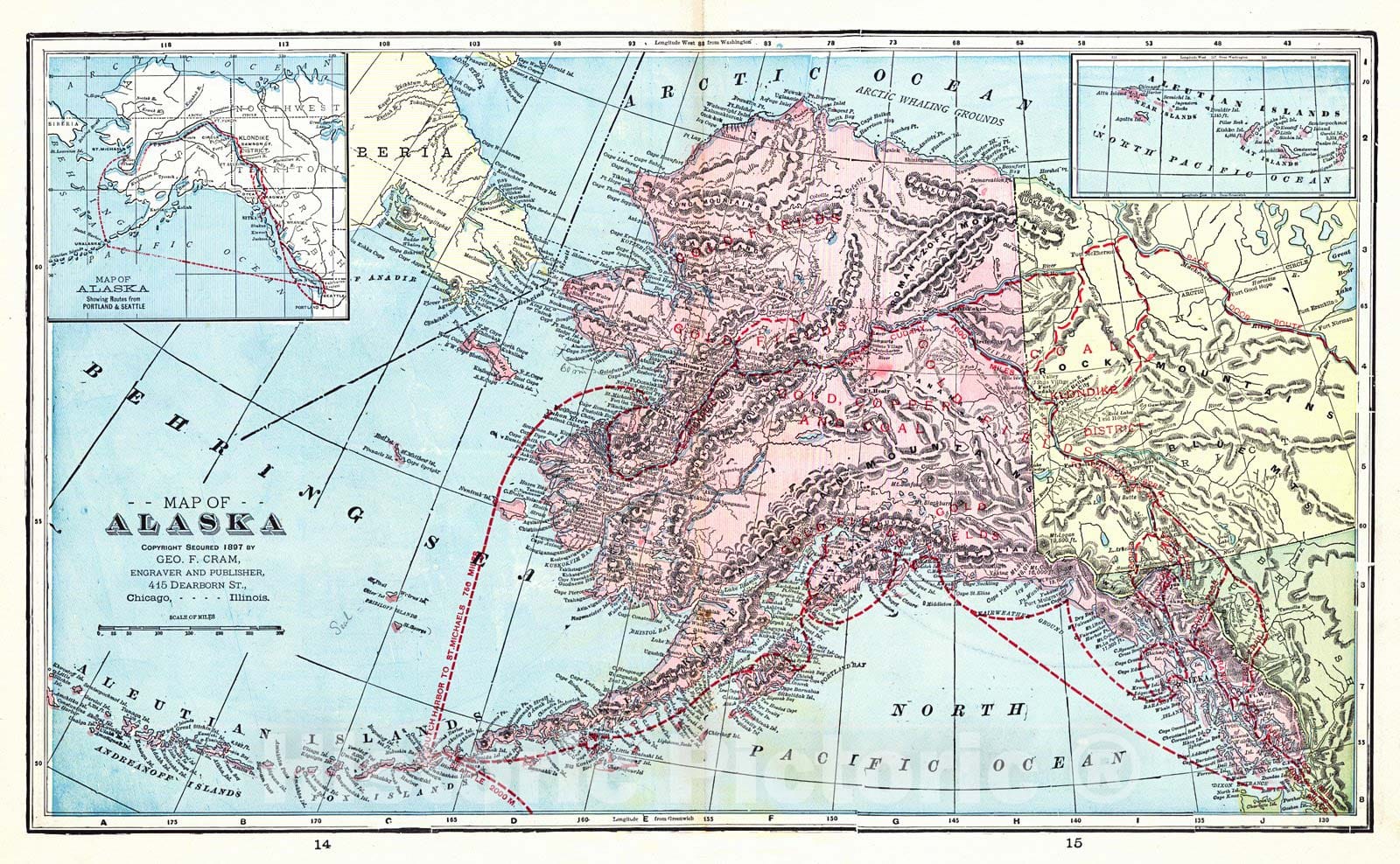 Historic Map : 1898 Alaska : Vintage Wall Art