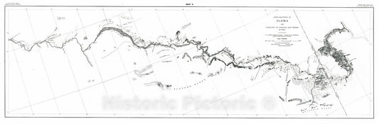 Historic Map : 1898 Map 9: Explorations of Alaska, 1898, Portions of Tanana and White Rivers : Vintage Wall Art