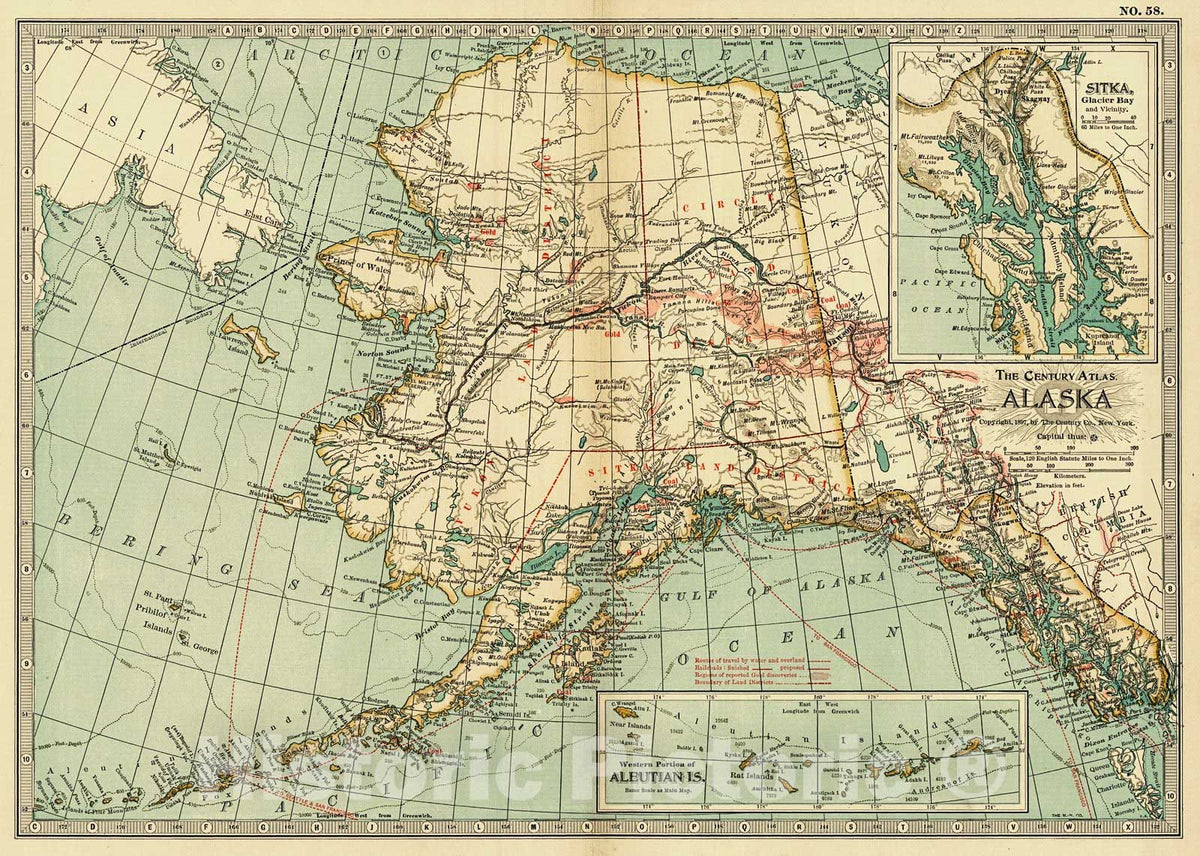 Historic Map : 1899 Alaska : Vintage Wall Art