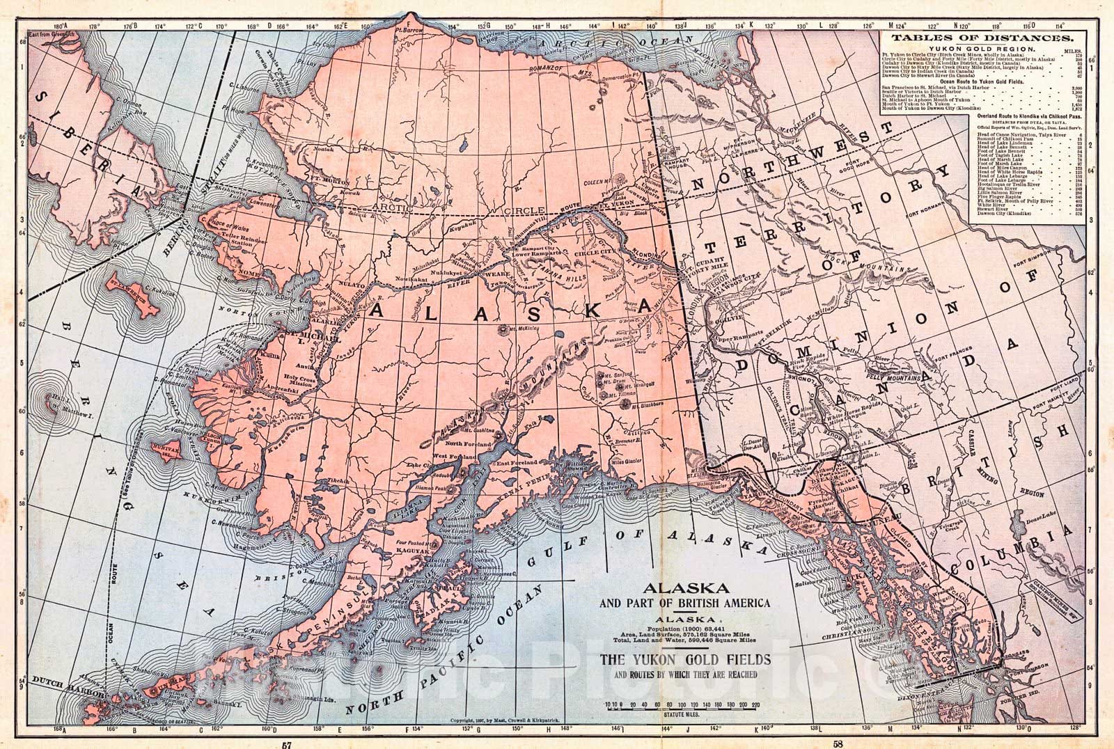 Historic Map : 1902 Alaska and Part of British America : Vintage Wall Art