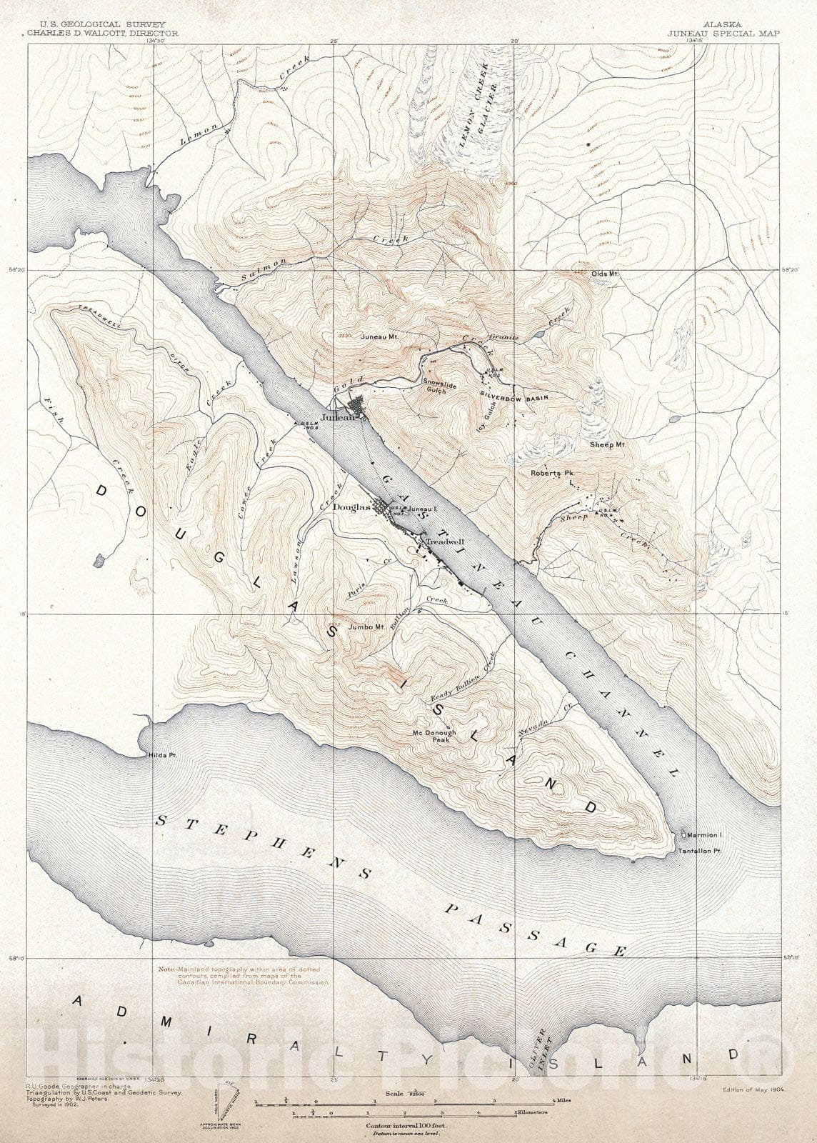 Historic Map : 1904 Juneau Special Map : Vintage Wall Art