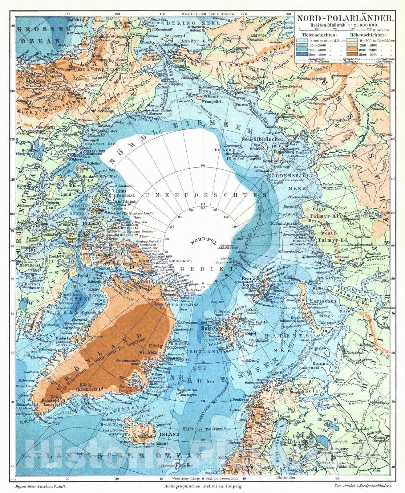 Historic Map : 1906 Word - Polarlander : Vintage Wall Art