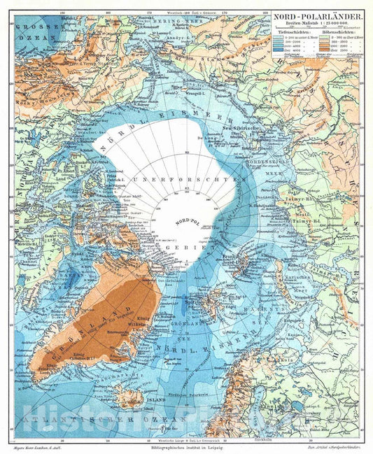 Historic Map : 1906 Word - Polarlander : Vintage Wall Art