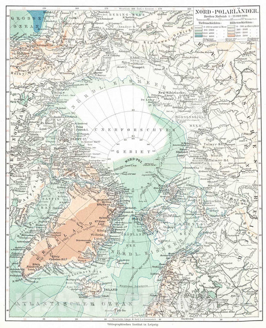 Historic Map : 1924 Nordpolarl&auml;nder : Vintage Wall Art