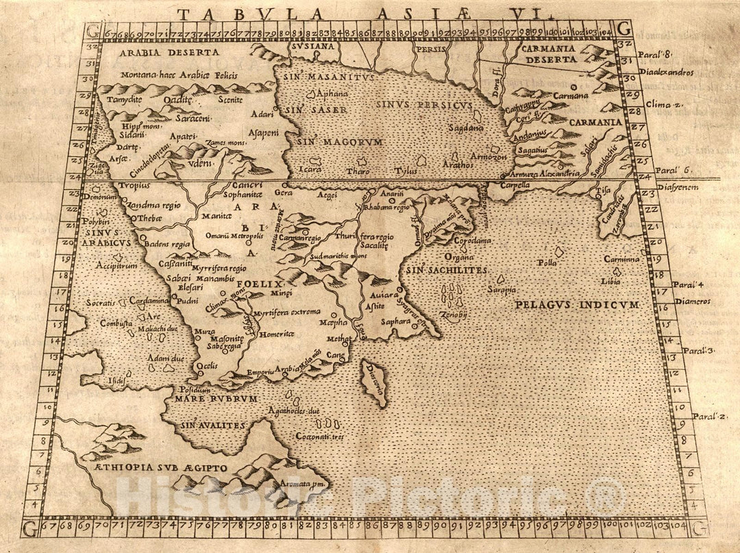 Historic Map : 1574 Tabula Asiae VI : Vintage Wall Art