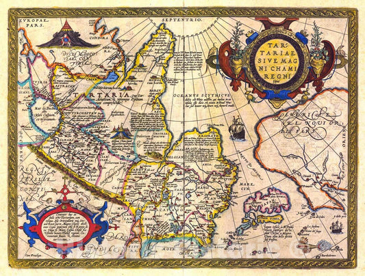 Historic Map : 1598 Tartariae sive Magni Chami Regni Typus : Vintage Wall Art