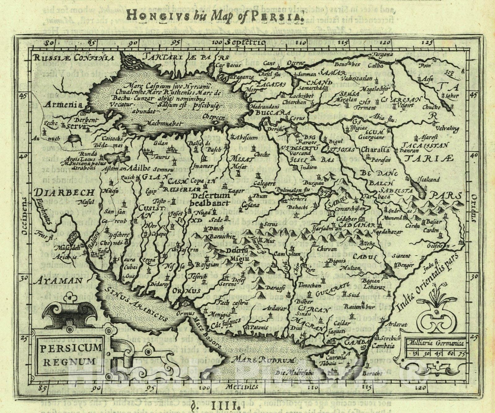 Historic Map : 1645 Persicum Regnum : Vintage Wall Art