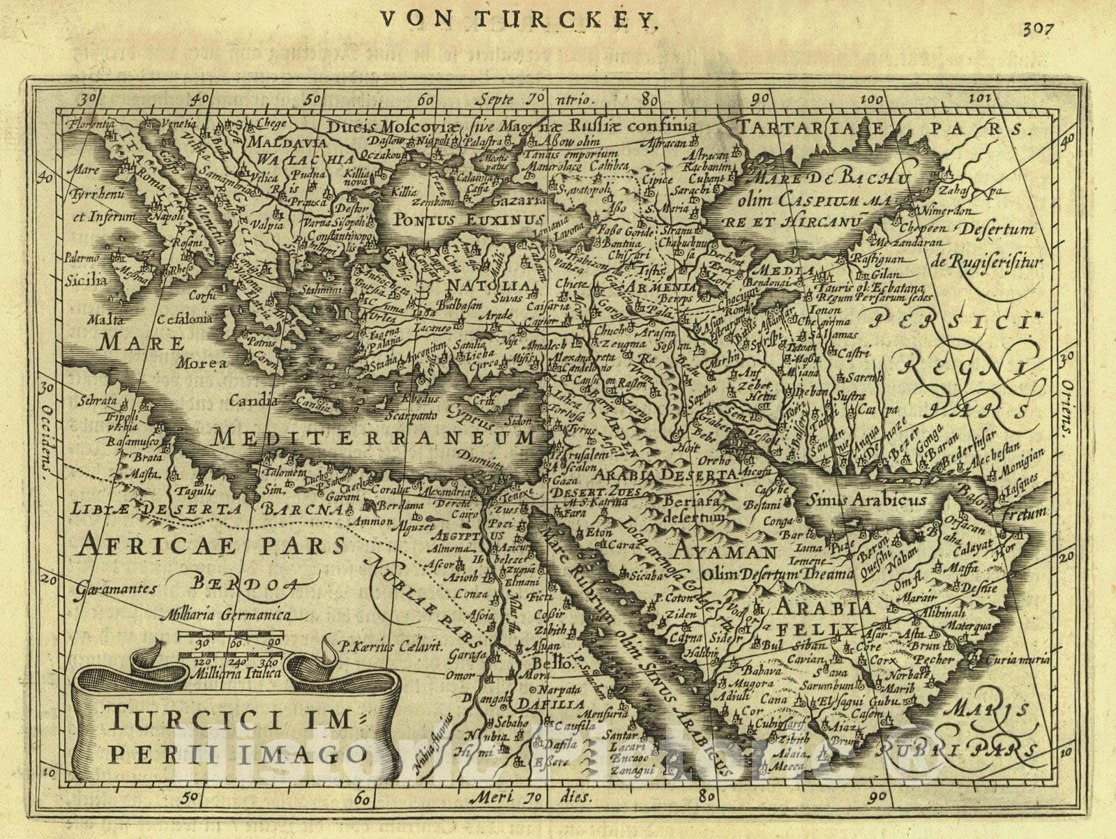 Historic Map : 1651 Turcici Imperii Imago : Vintage Wall Art