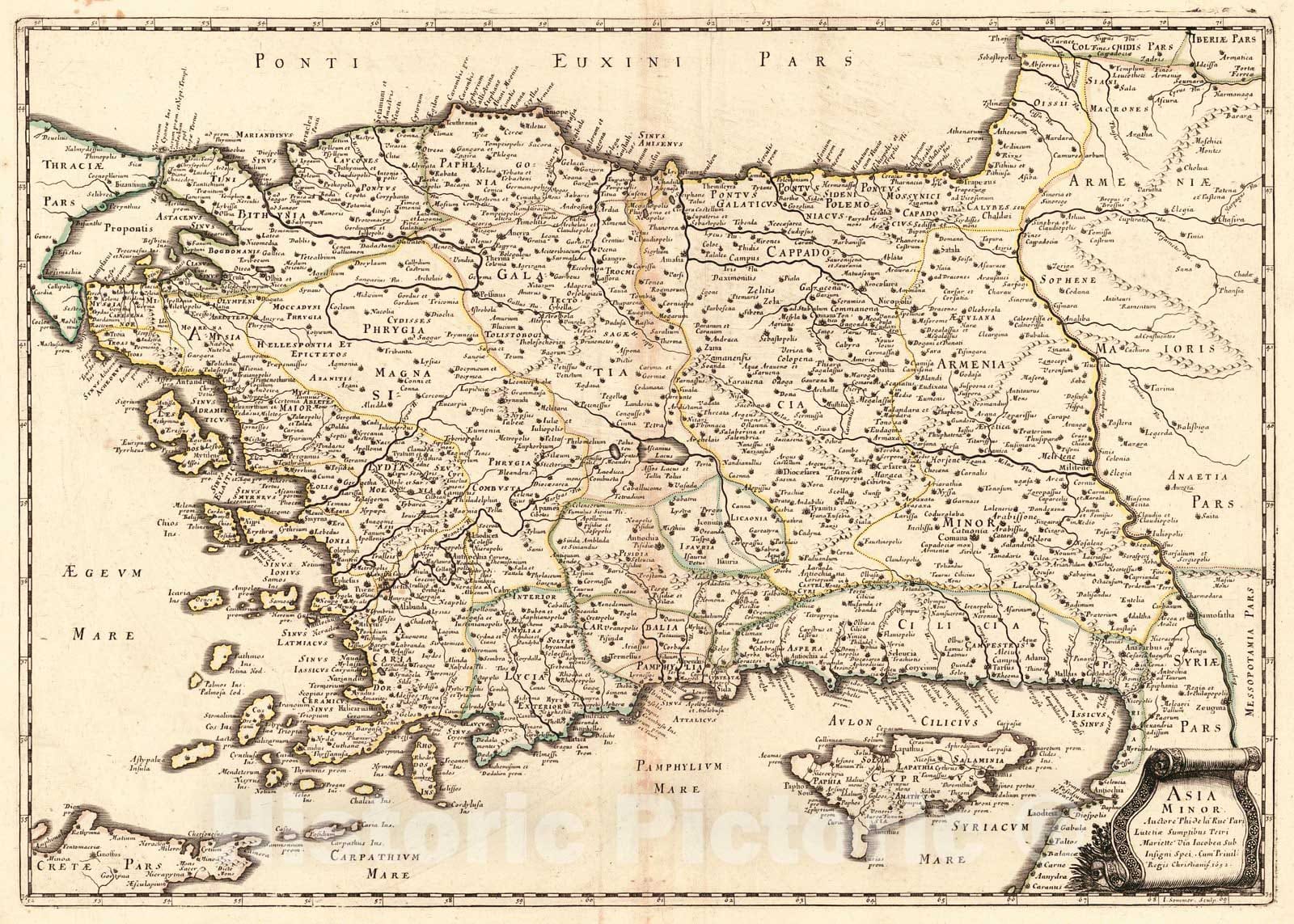 Historic Map : 1652 Asia Minor : Vintage Wall Art