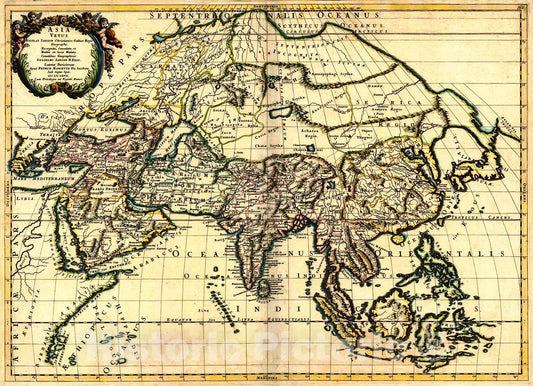 Historic Map : 1667 Asia Vetus : Vintage Wall Art