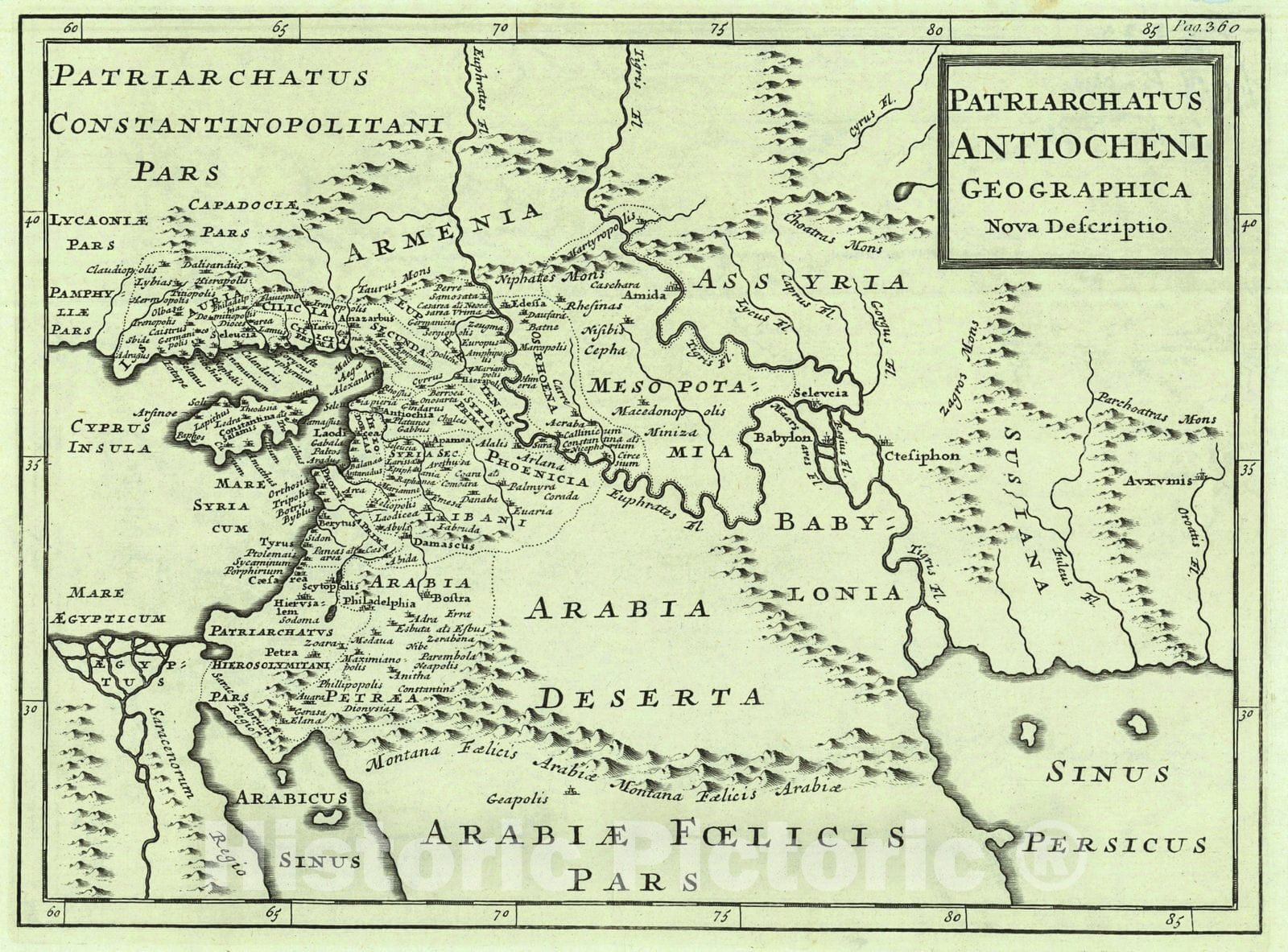 Historic Map : c. 1680 Patriarchatus Antiocheni Geographica Nova Descriptio : Vintage Wall Art