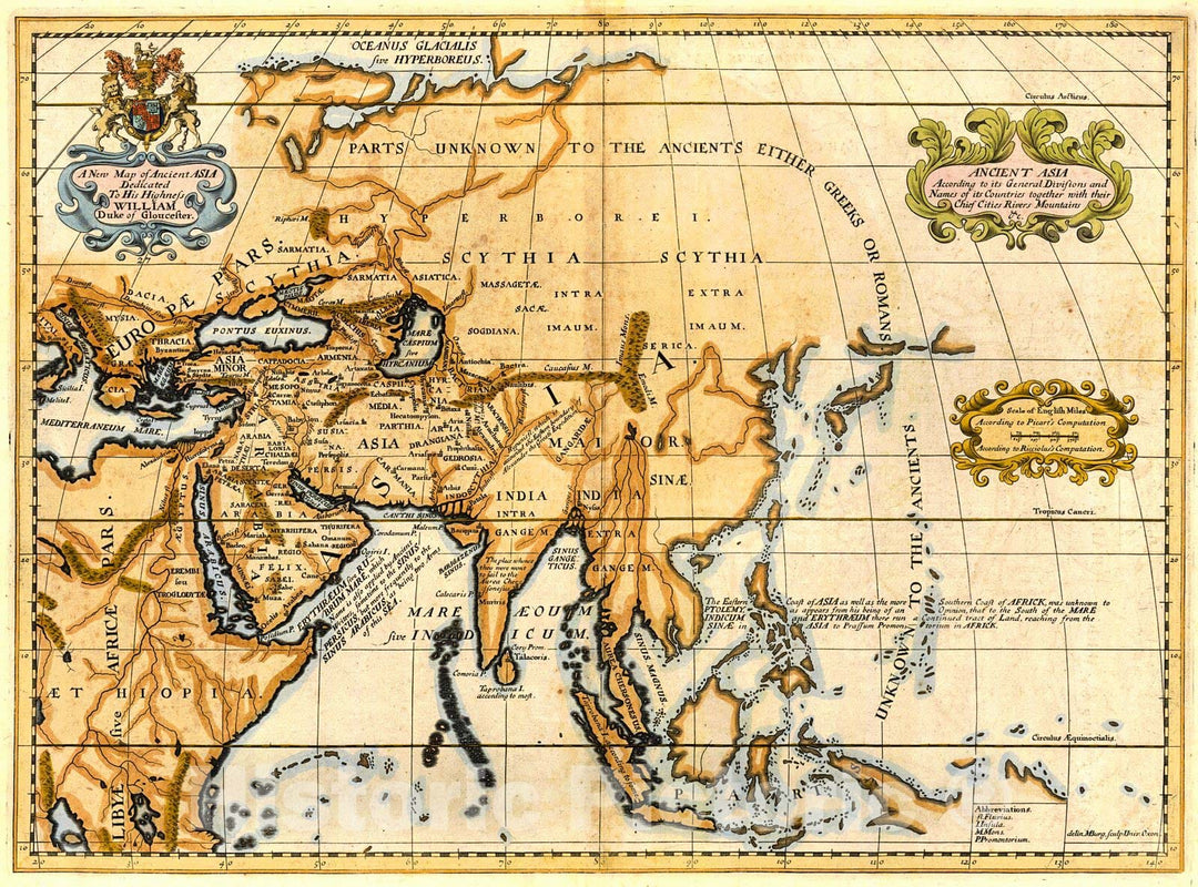 Historic Map : 1718 A New Map of Ancient Asia : Vintage Wall Art