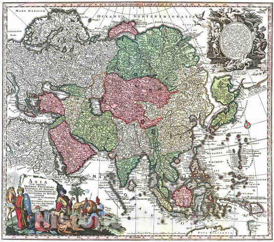 Historic Map : 1745 Asia cum omnibus Inperiis Provinciis... : Vintage Wall Art