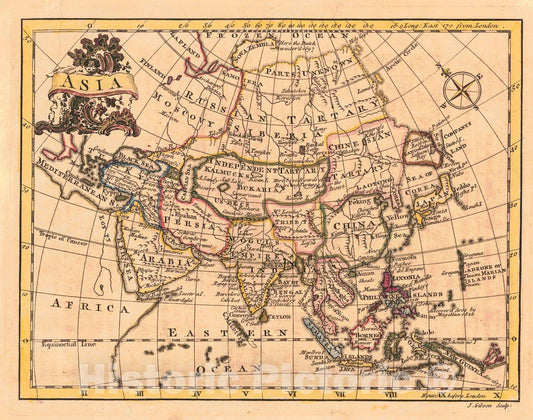 Historic Map : 1762 Asia : Vintage Wall Art